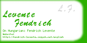 levente fendrich business card